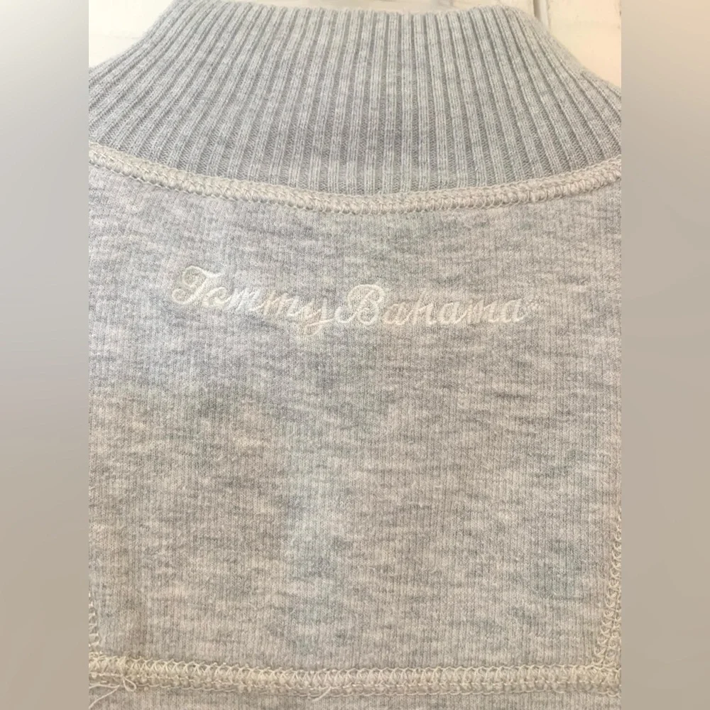 Tommy Bahama Light Gray Quarter-Zip Men's Sweater